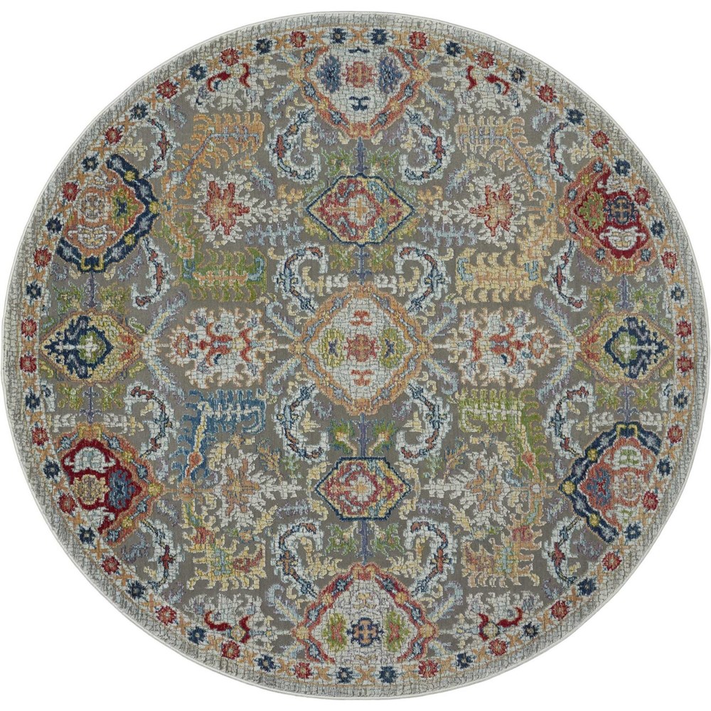 Ankara Global Circular Rugs ANR12 in GRYMT